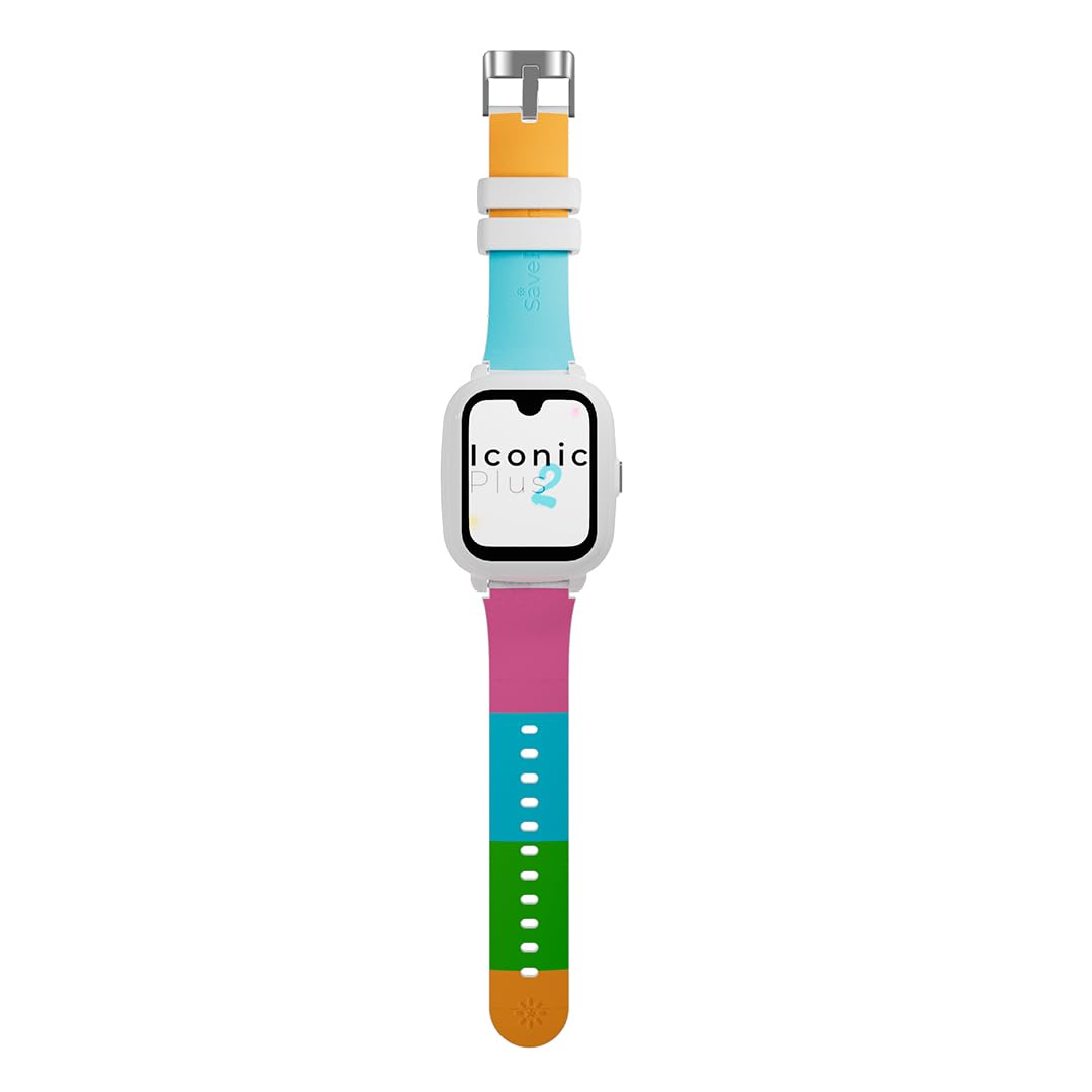 SaveFamily Iconic Plus 2 | Reloj Inteligente Niño con Localizador GPS, Llamada, Vídeo, IA, Botón SOS, Whatsapp, Spotify, Medidor de Temperatura | SIM Incluida - Modelo Pop