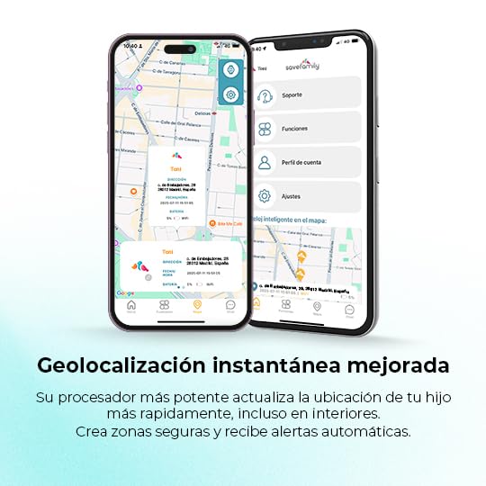 SaveFamily SaveWatch Plus 2 | Reloj Inteligente Niño con Localizador GPS, Llamada, Vídeo, Whatsapp, Spotify, App Store | SIM Incluida - Esfera Blanca y Correa de Tela Ocean