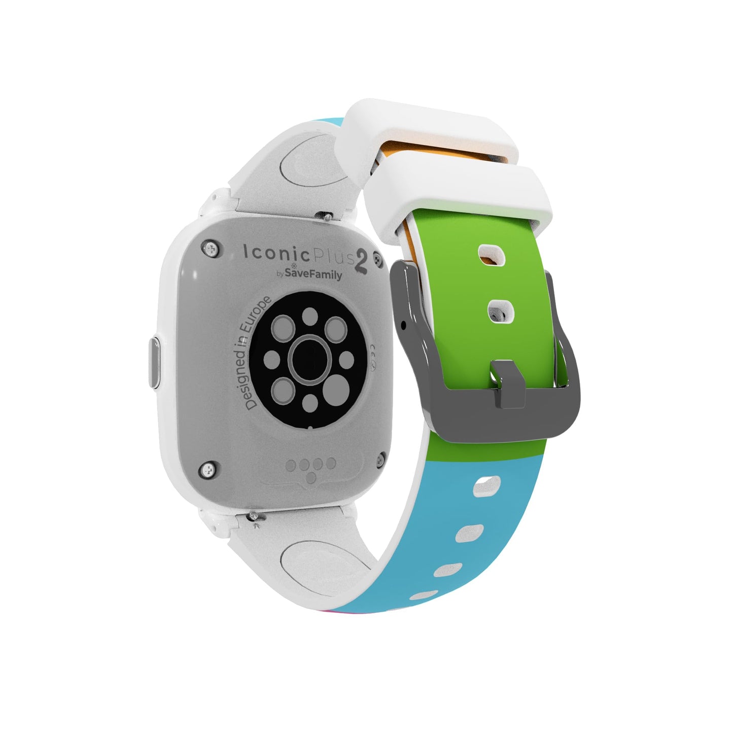 SaveFamily Iconic Plus 2 | Reloj Inteligente Niño con Localizador GPS, Llamada, Vídeo, IA, Botón SOS, Whatsapp, Spotify, Medidor de Temperatura | SIM Incluida - Modelo Pop